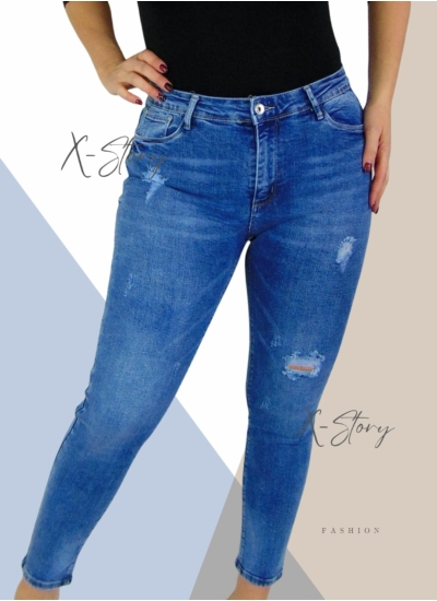 Szaggatott sztreccsfarmernadrág (PLUS SIZE méretek)