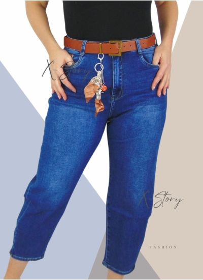 Ballon fit farmernadrág, övvel (Plus size méretekben)