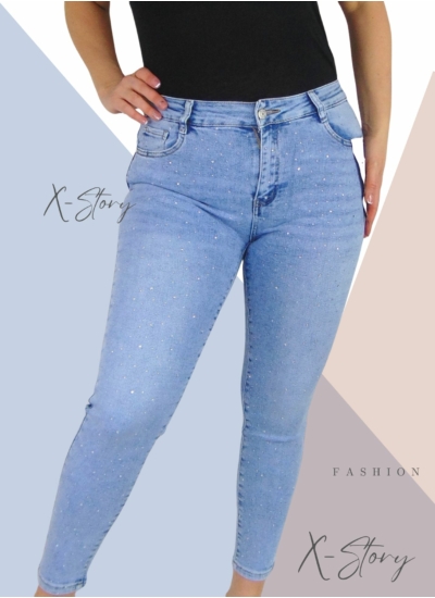 Strasszköves sztreccsfarmernadrág (PLUS SIZE) 