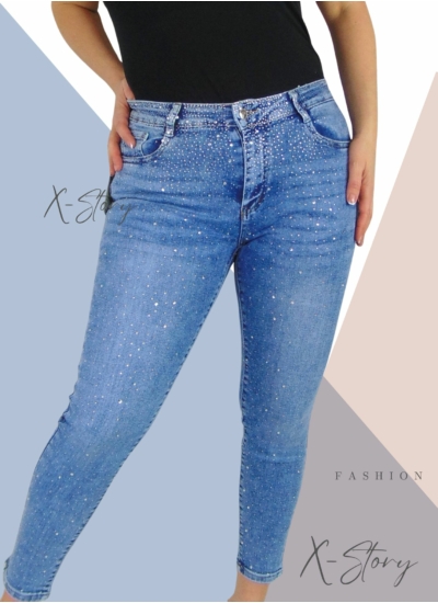 Strasszköves sztreccsfarmernadrág (PLUS SIZE) 