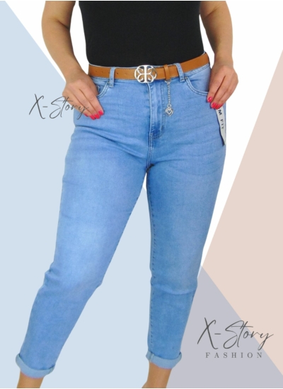 Momfit fazonú sztreccsfarmernadrág