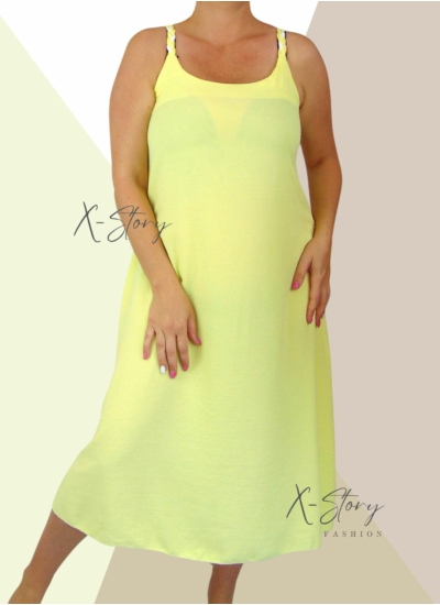 Fonott pántos ruha (sárga)