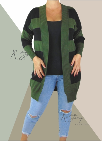 Kétszínű kötött kardigán 