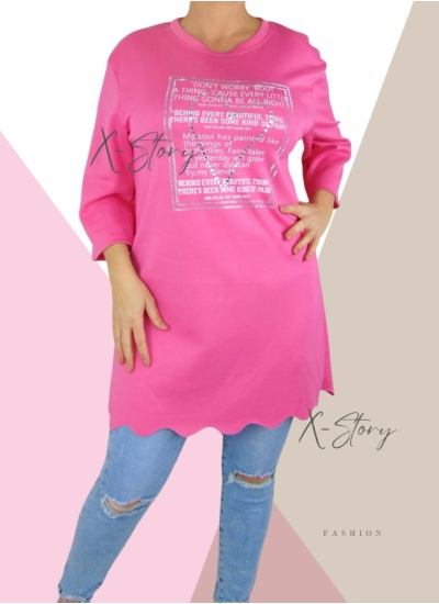 Kövekkel díszített , hullámos aljú tunika (pink)