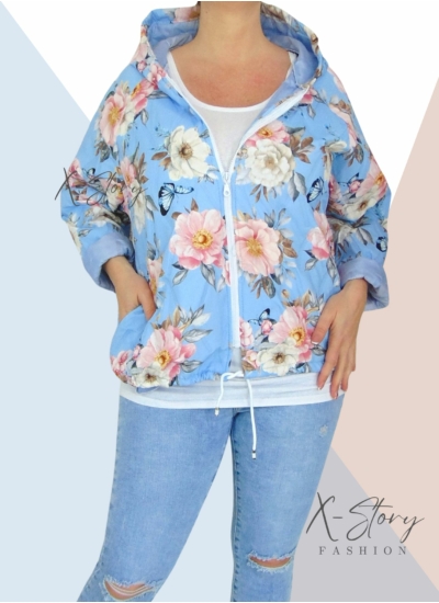 Tavaszi cipzáros kabátka (pasztell kék)