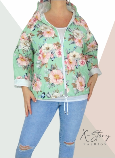 Tavaszi cipzáros kabátka (pasztell zöld)