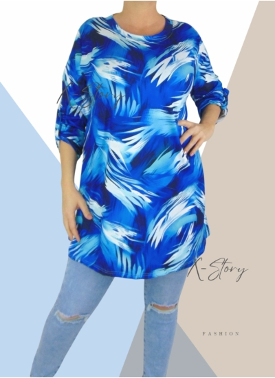 Extra bő fazonú, "A" vonalú mintás tunika