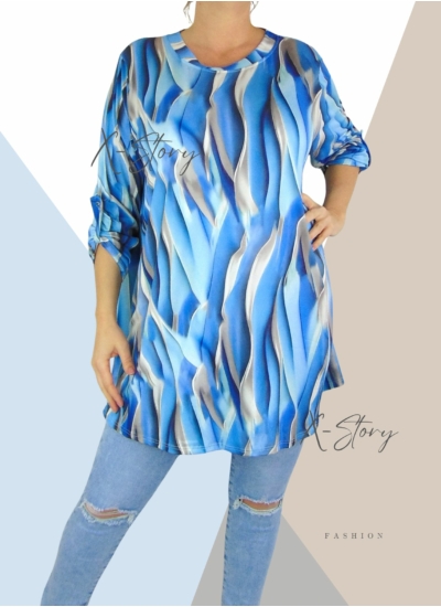 Extra bő fazonú, "A" vonalú mintás tunika