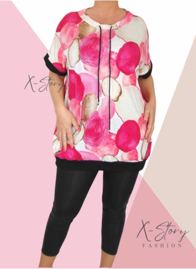 Kereknyakú, mintás tunika