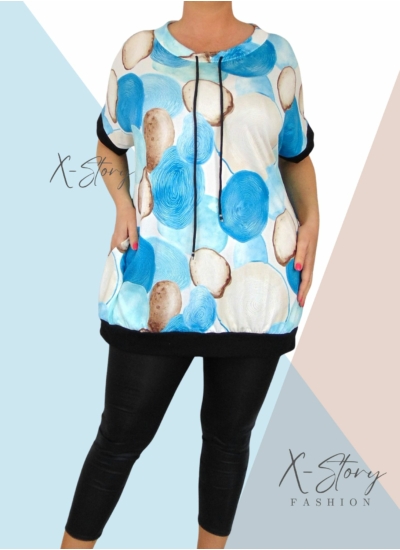 Kereknyakú, mintás tunika