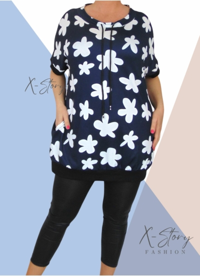 Kereknyakú, mintás tunika