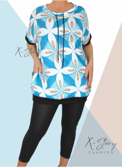 Kereknyakú, mintás tunika