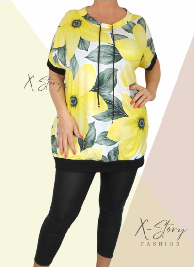 Kereknyakú, mintás tunika