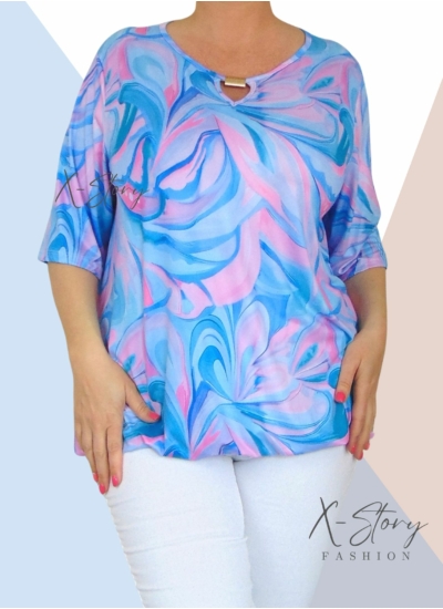 Mellnél kivágott, fémbilétás  gumis aljú, mintás felső