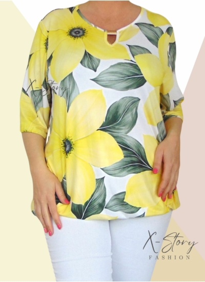 Mellnél kivágott, fémbilétás  gumis aljú, mintás felső