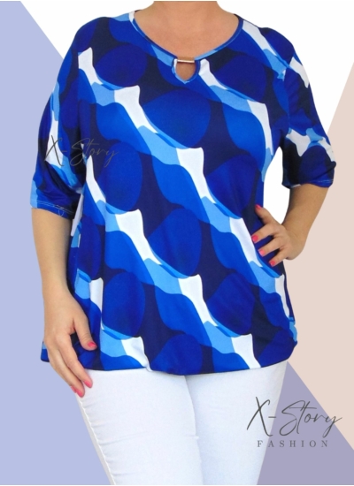 Mellnél kivágott, fémbilétás  gumis aljú, mintás felső