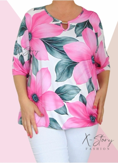 Mellnél kivágott, fémbilétás  gumis aljú, mintás felső