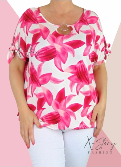 Mellnél fémkarikás, karján kötős, gumis aljú felső