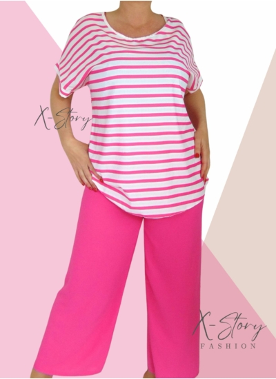 Laza fazonú szett (nadrág+felső)rózsaszín