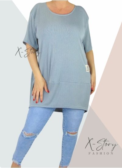 Anyagában csíkos, bő fazonú tunika (szürke)