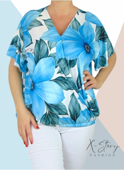 Átlapolt, mintás gumis aljú felső