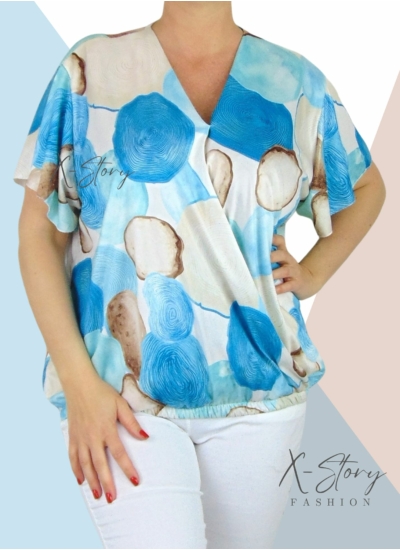 Átlapolt, mintás gumis aljú felső