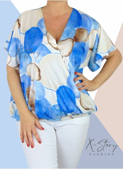 Átlapolt, mintás gumis aljú felső