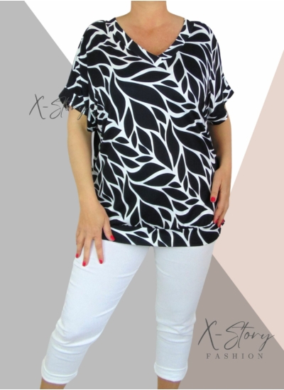 Elöl-hátul "V" kivágott , bő fazonú, alul passzés felső