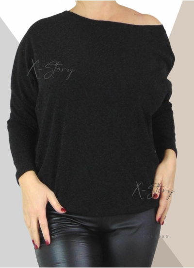 MIntás, lurexes, gumis aljú felső