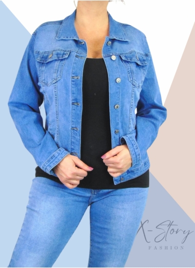 Plus size méretű világos farmerkabát 