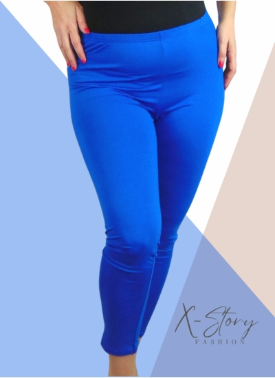 Plus size méretű pamut leggings (királykék)