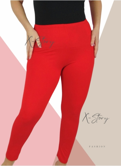 Plus size méretű pamut leggings (piros)