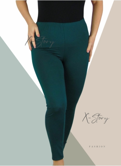 Plus size méretű pamut leggings (méregzöld)