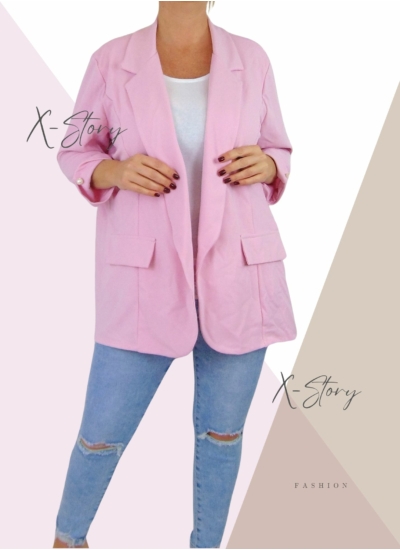 Nagyméretű , nyitott blézer(világos rózsaszín)