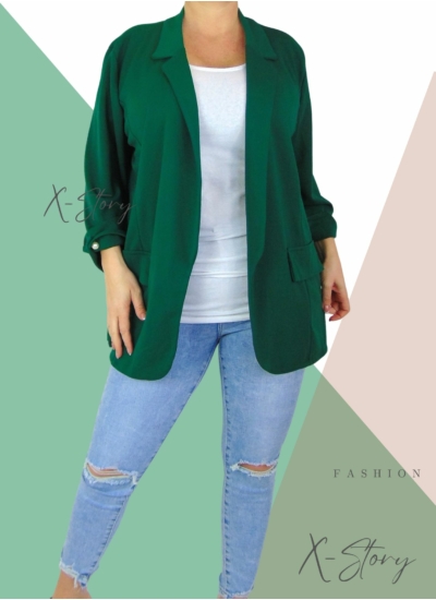 Nagyméretű , nyitott blézer(fűzöld)