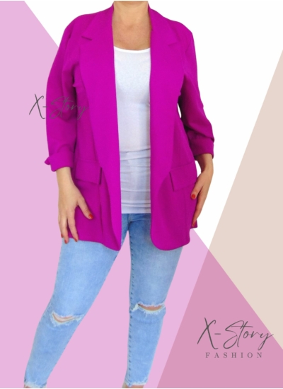 Nagyméretű , nyitott blézer(lila)