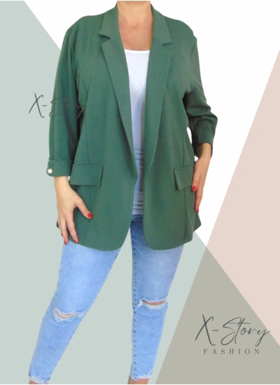 Nagyméretű , nyitott blézer(khaki)