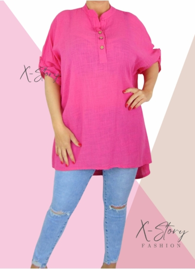 Pamutgéz anyagú, bő fazonú tunika(pink)