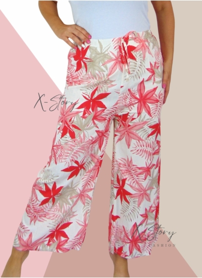 Gumisderekú mintás nadrág (piros)