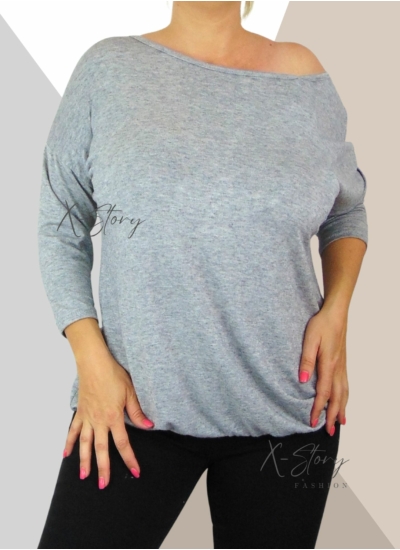 Gumisaljú, finomkötött felső (szürke)