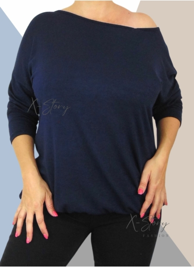 Gumisaljú, finomkötött felső (sötétkék)