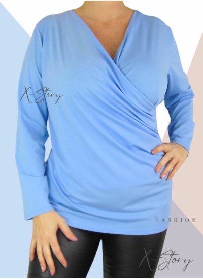 Átlapolt , rugalmas felső (világoskék)