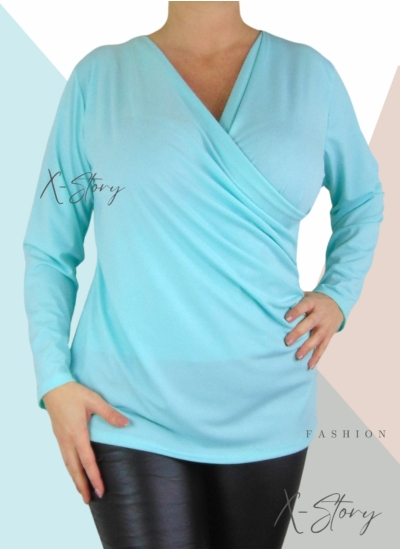 Átlapolt , rugalmas felső (menta)