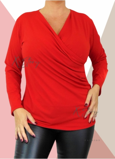 Átlapolt , rugalmas felső (piros)