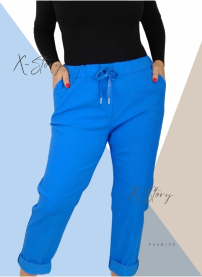 Nagyméretű, gumisderekú , sztreccsnadrág (királykék)