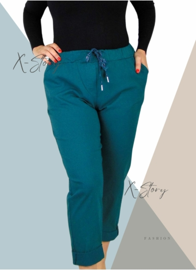 Nagyméretű, gumisderekú , sztreccsnadrág (méregzöld)