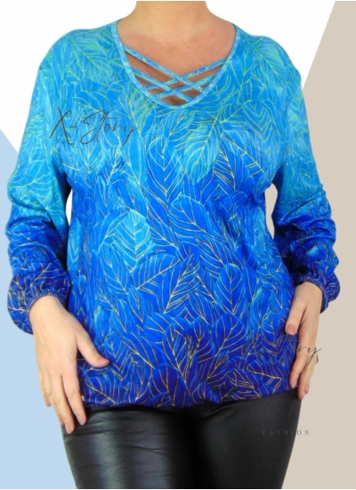 Mellnél pántos, gumisaljú mintás felső