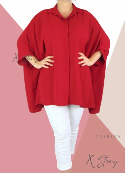 Extra bő fazonú, muszlin blúz (bordó)