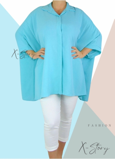 Extra bő fazonú, muszlin blúz (menta)