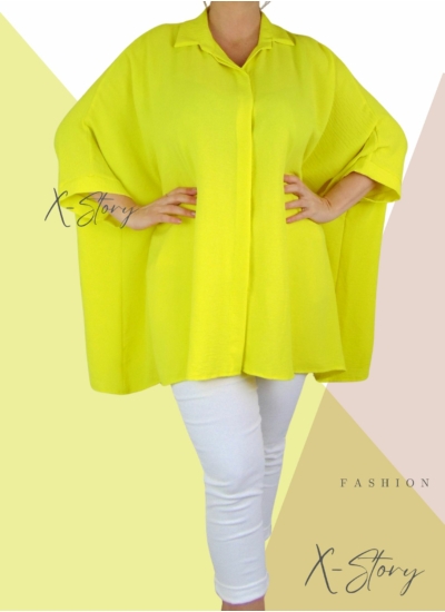 Extra bő fazonú, muszlin blúz (sárga)